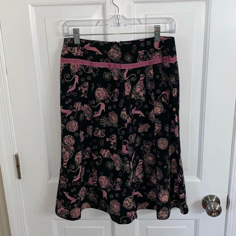 Dressbarn printed a-line skirt size 6
